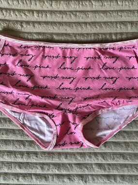 Victoria's Secret Dahlia Pink Velvet Trim Boyshort Panties Size L